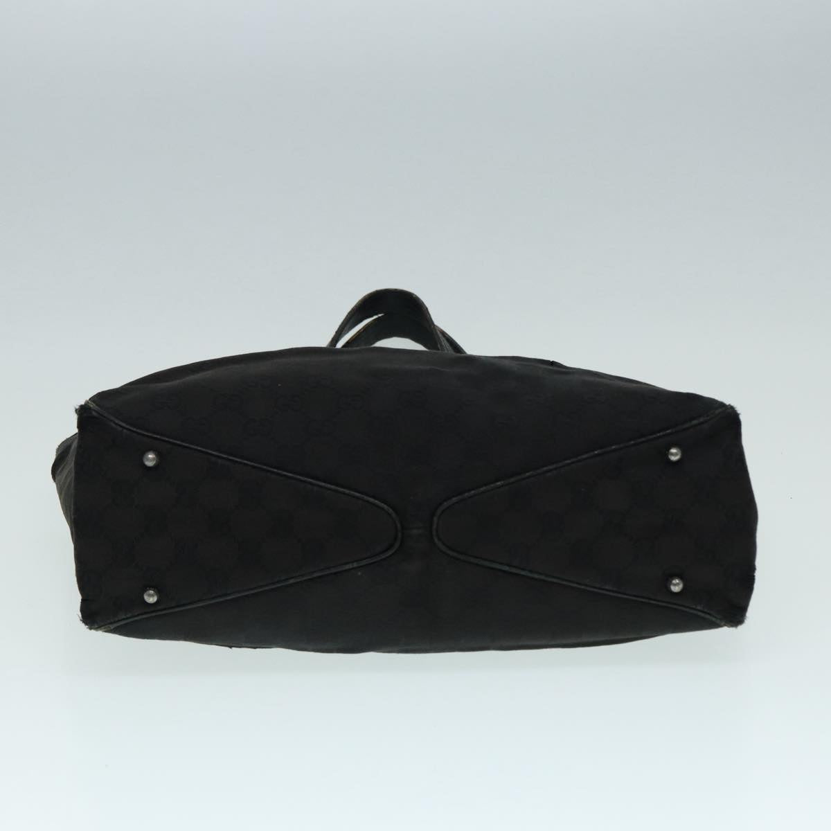 GUCCI GG Canvas Shoulder Bag Black Silver 113017 002404 87780