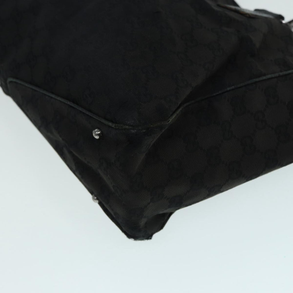 GUCCI GG Canvas Shoulder Bag Black Silver 113017 002404 87780