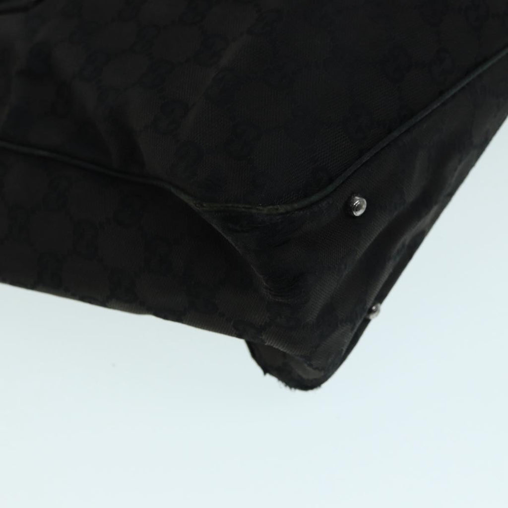 GUCCI GG Canvas Shoulder Bag Black Silver 113017 002404 87780
