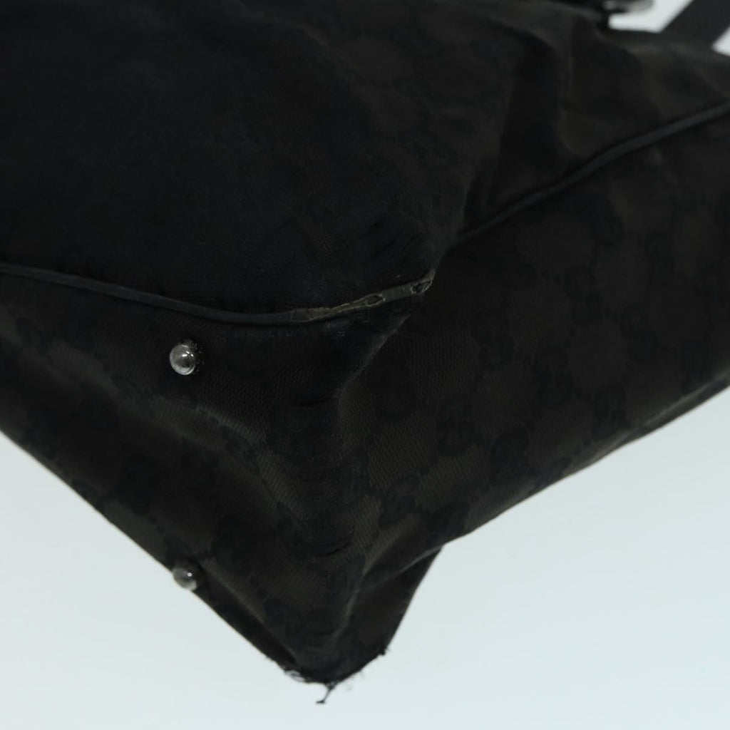 GUCCI GG Canvas Shoulder Bag Black Silver 113017 002404 87780