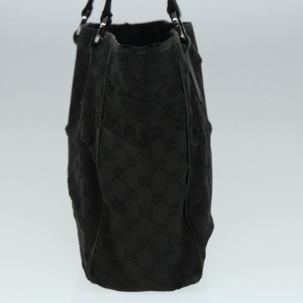 GUCCI GG Canvas Shoulder Bag Black Silver 113017 002404 87780