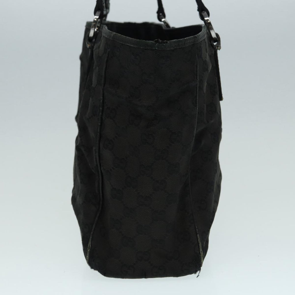GUCCI GG Canvas Shoulder Bag Black Silver 113017 002404 87780