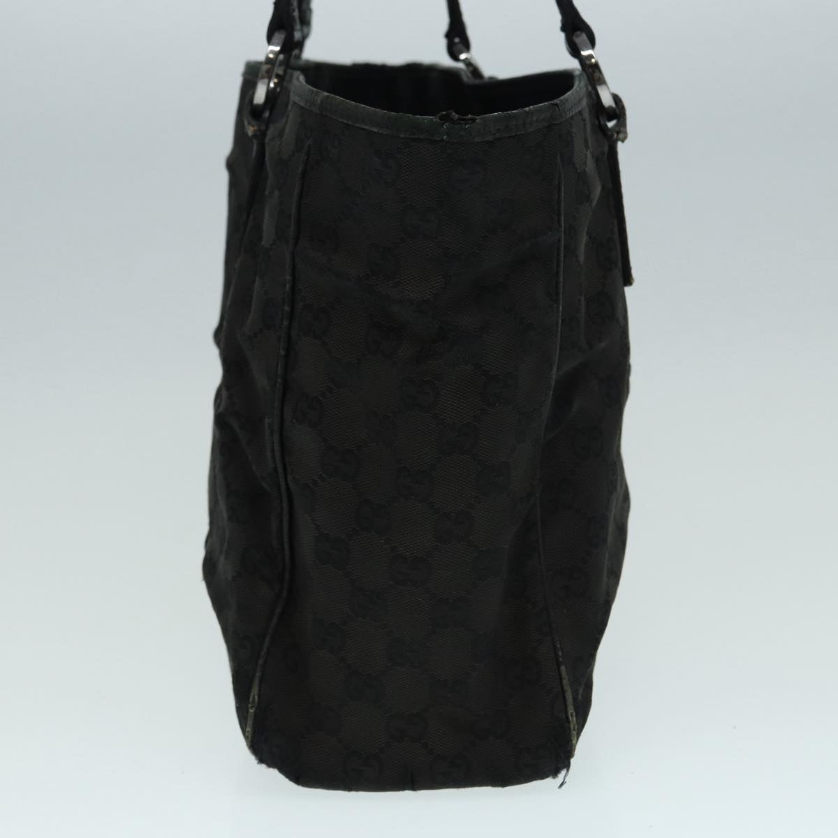 GUCCI GG Canvas Shoulder Bag Black Silver 113017 002404 87780