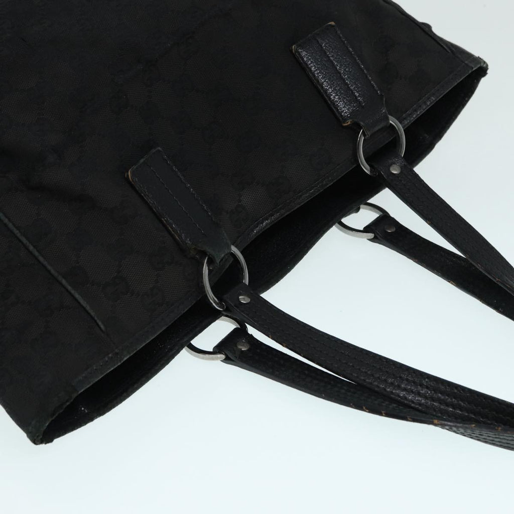 GUCCI GG Canvas Shoulder Bag Black Silver 113017 002404 87780