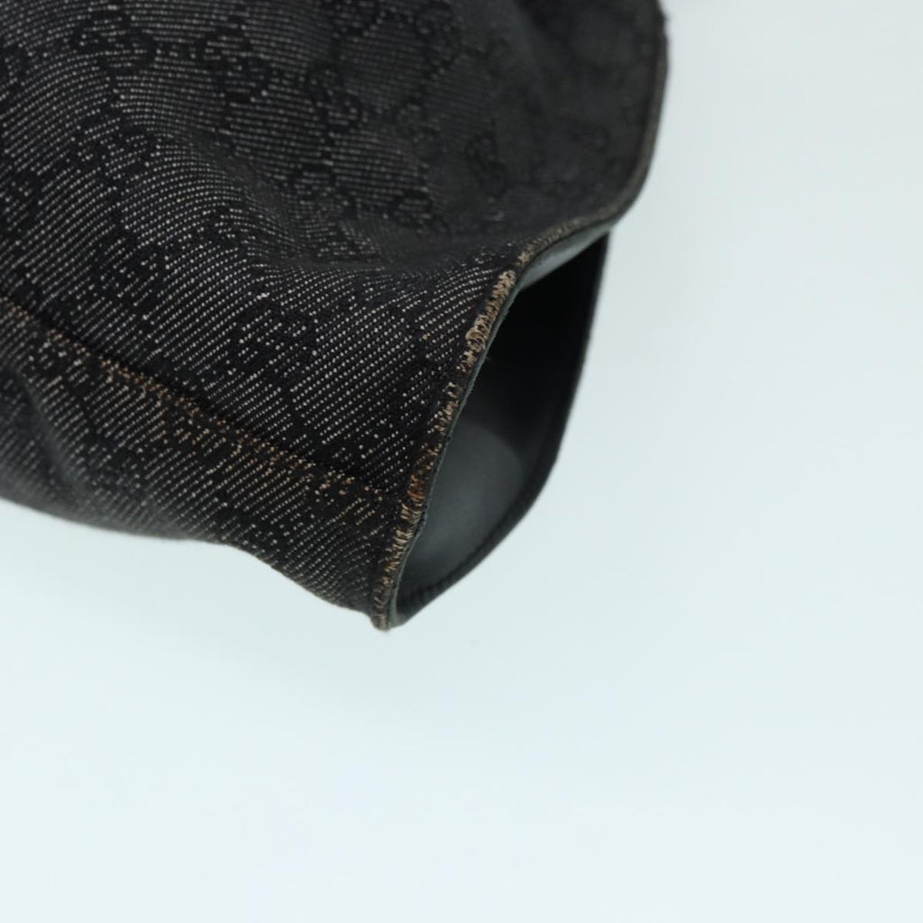 GUCCI GG Canvas Hand Bag Black Silver 76554 87781