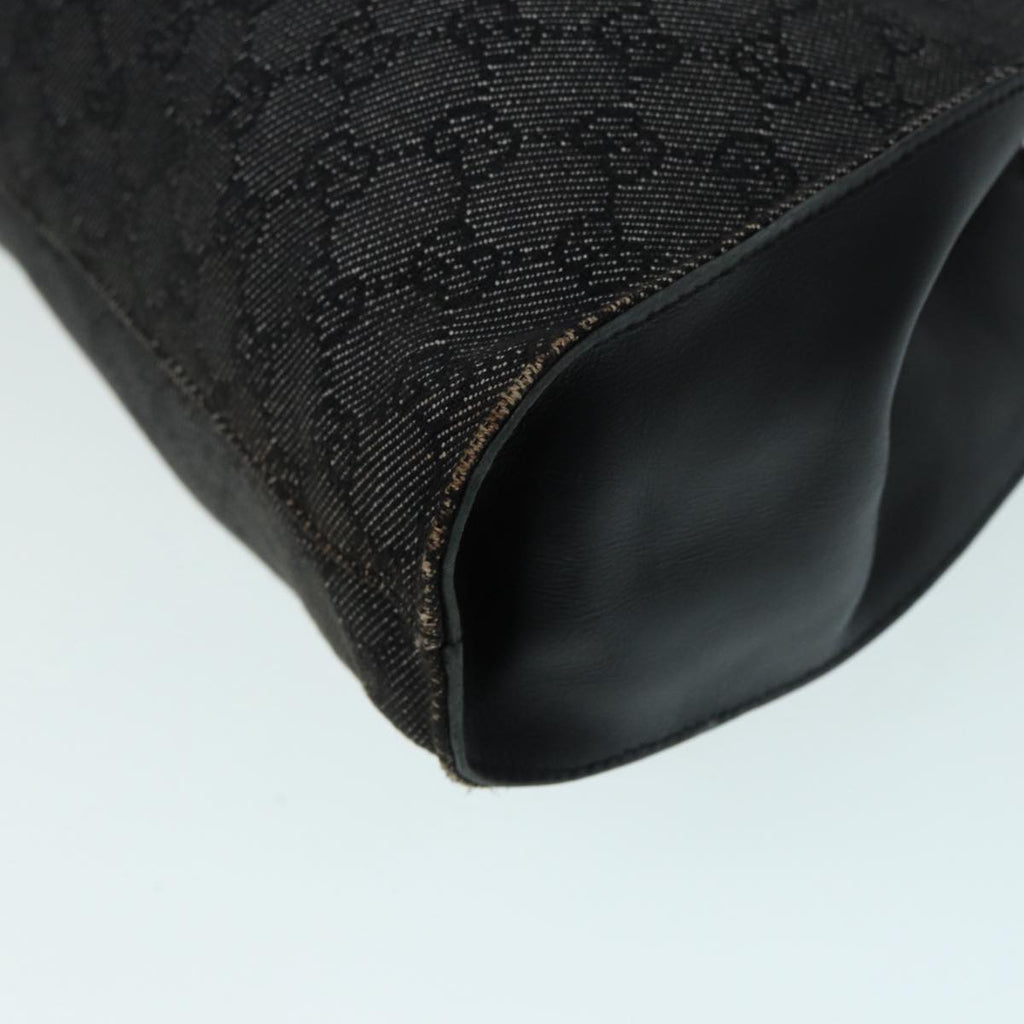 GUCCI GG Canvas Hand Bag Black Silver 76554 87781