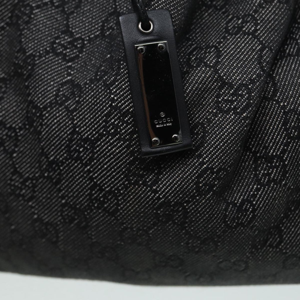GUCCI GG Canvas Hand Bag Black Silver 76554 87781