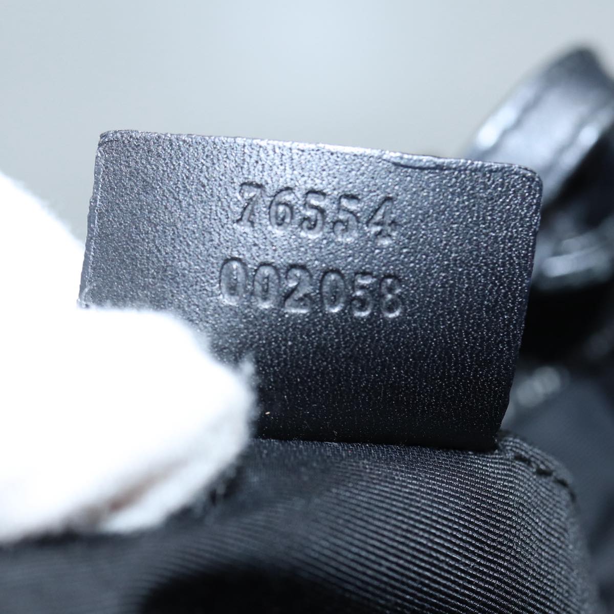 GUCCI GG Canvas Hand Bag Black Silver 76554 87781