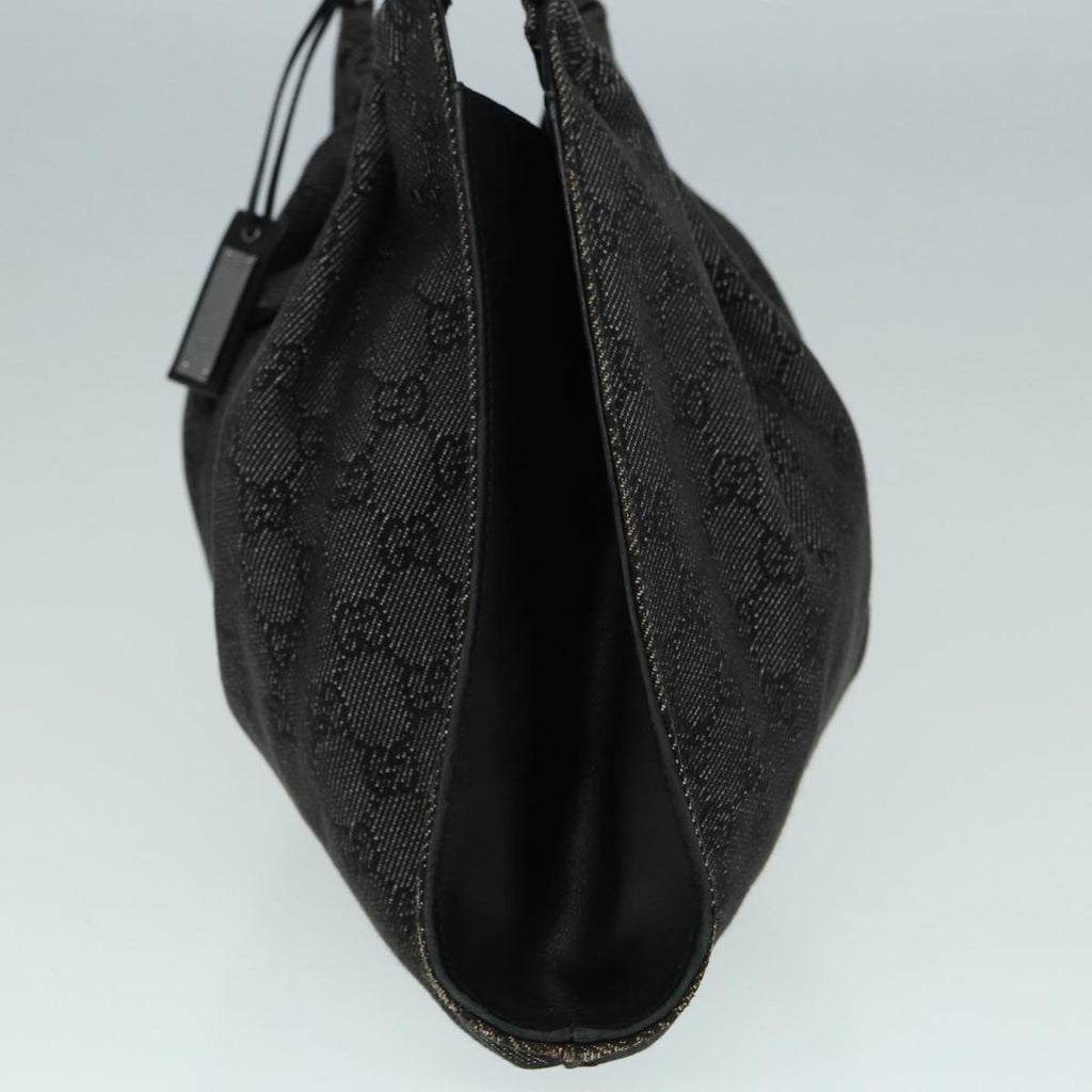 GUCCI GG Canvas Hand Bag Black Silver 76554 87781