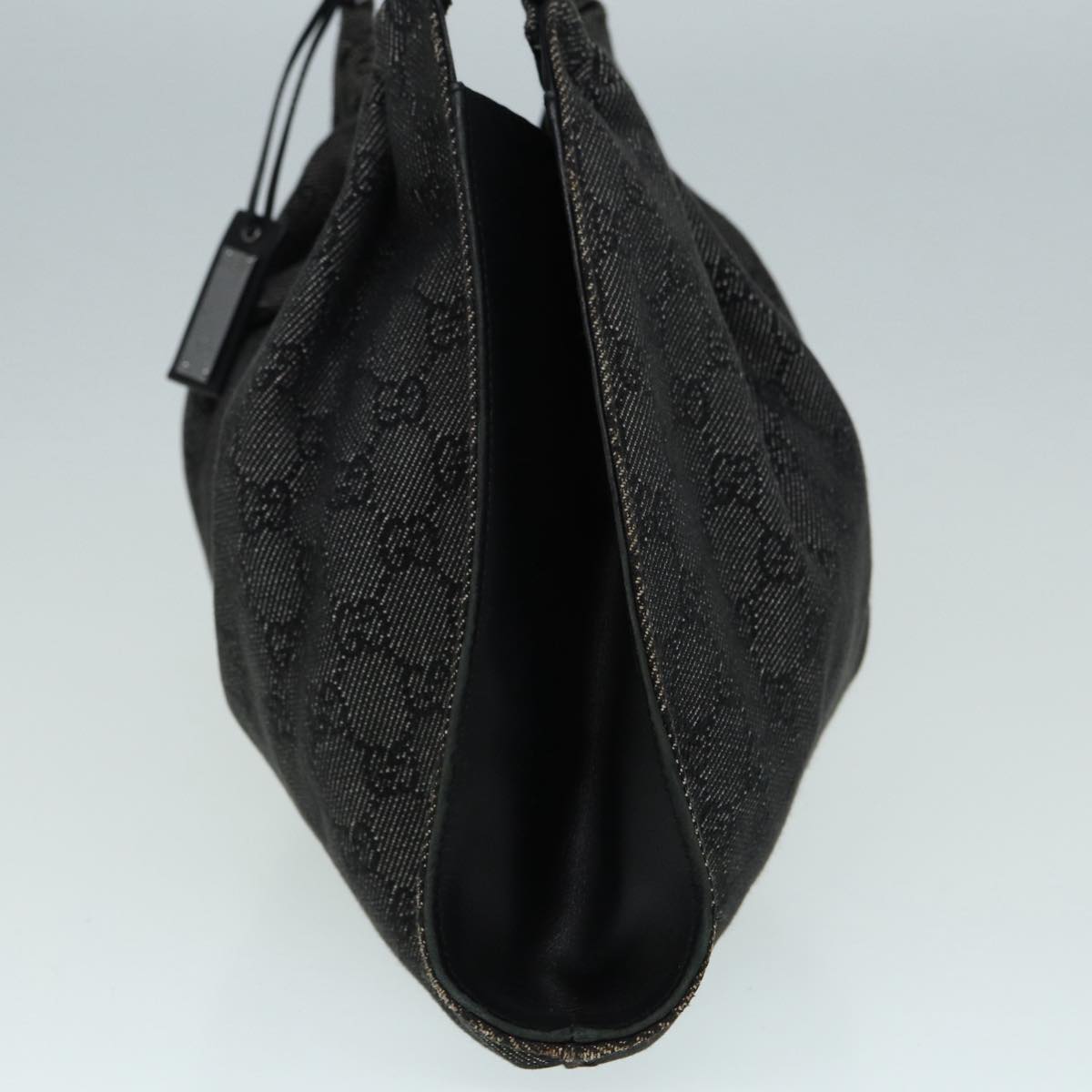 GUCCI GG Canvas Hand Bag Black Silver 76554 87781