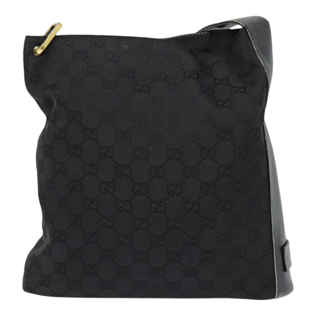 GUCCI GG Canvas Shoulder Bag Black Silver 91761 87782