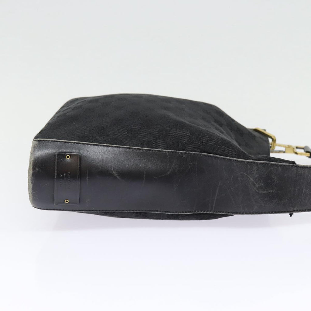 GUCCI GG Canvas Shoulder Bag Black Silver 91761 87782