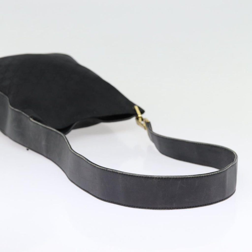 GUCCI GG Canvas Shoulder Bag Black Silver 91761 87782