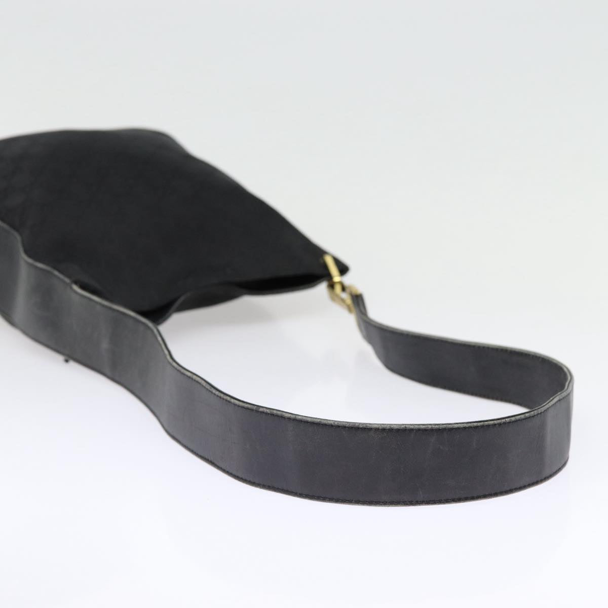 GUCCI GG Canvas Shoulder Bag Black Silver 91761 87782