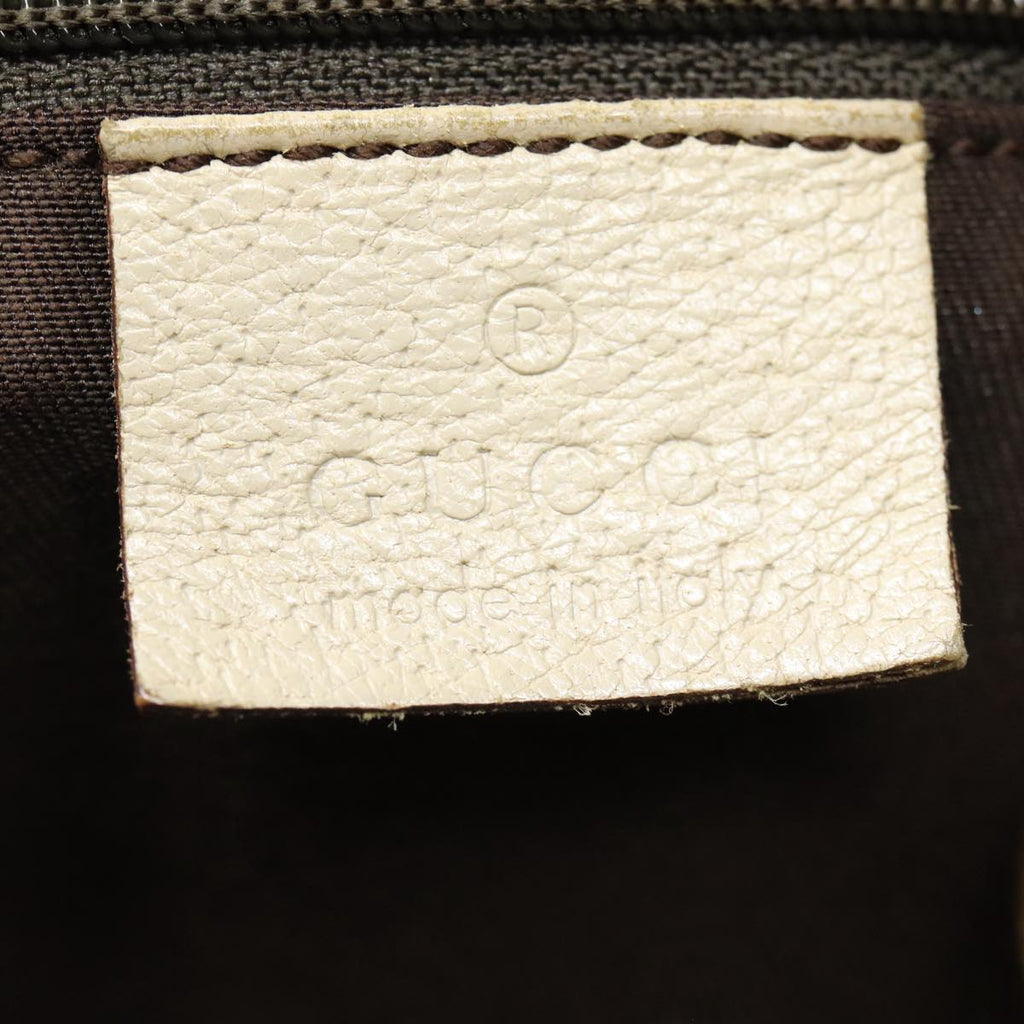 GUCCI GG Canvas Shoulder Bag Beige White gold 121023 87783