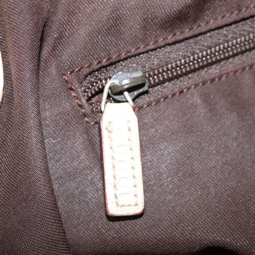 GUCCI GG Canvas Shoulder Bag Beige White gold 121023 87783