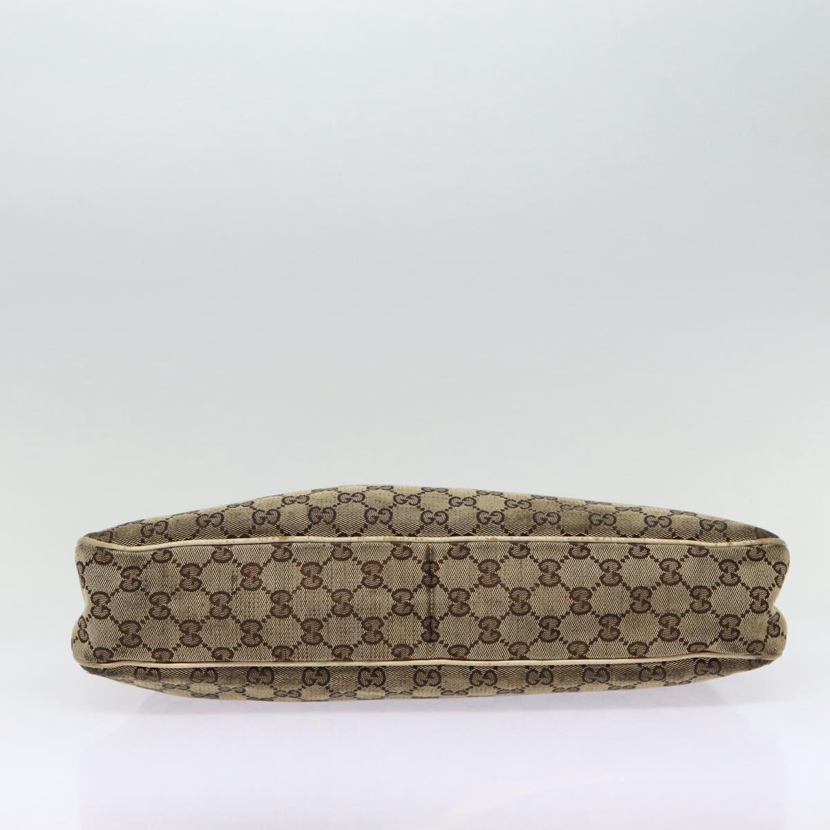 GUCCI GG Canvas Shoulder Bag Beige White gold 121023 87783