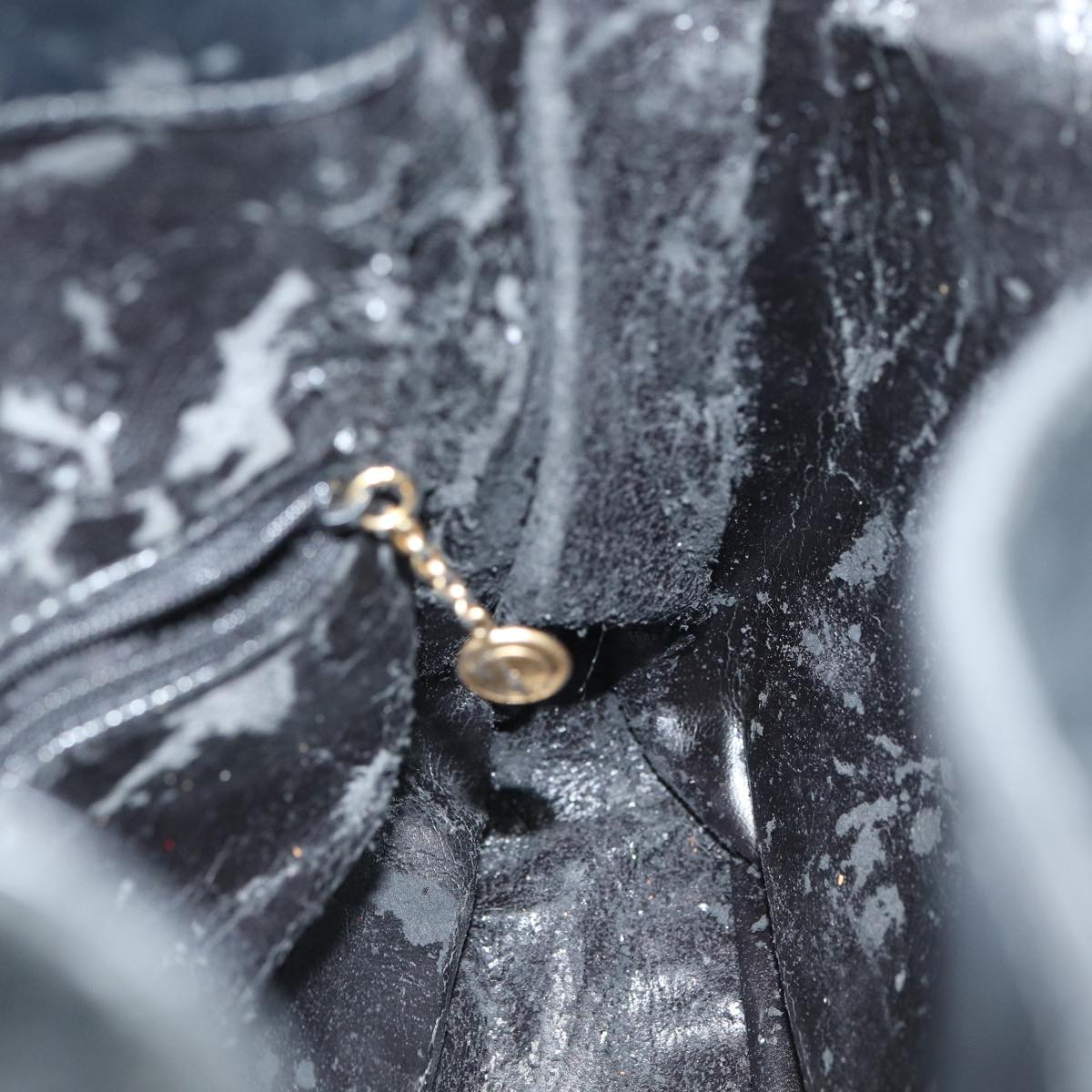 GUCCI Bamboo Hand Bag Suede Black Gold 001 1705 1638 87785