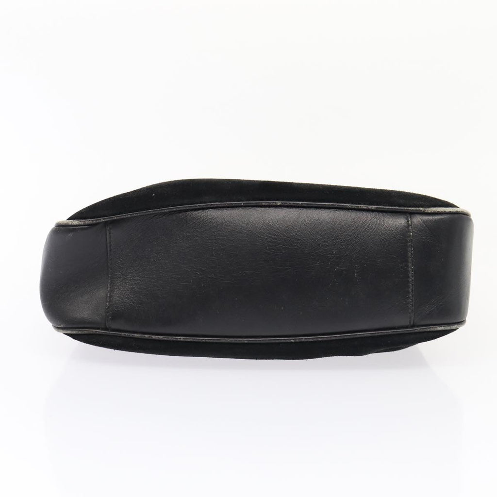 GUCCI Bamboo Hand Bag Suede Black Gold 001 1705 1638 87785