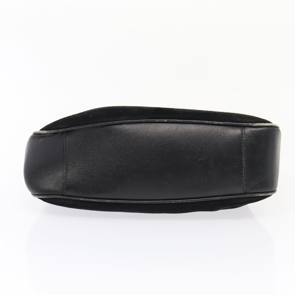 GUCCI Bamboo Hand Bag Suede Black Gold 001 1705 1638 87785
