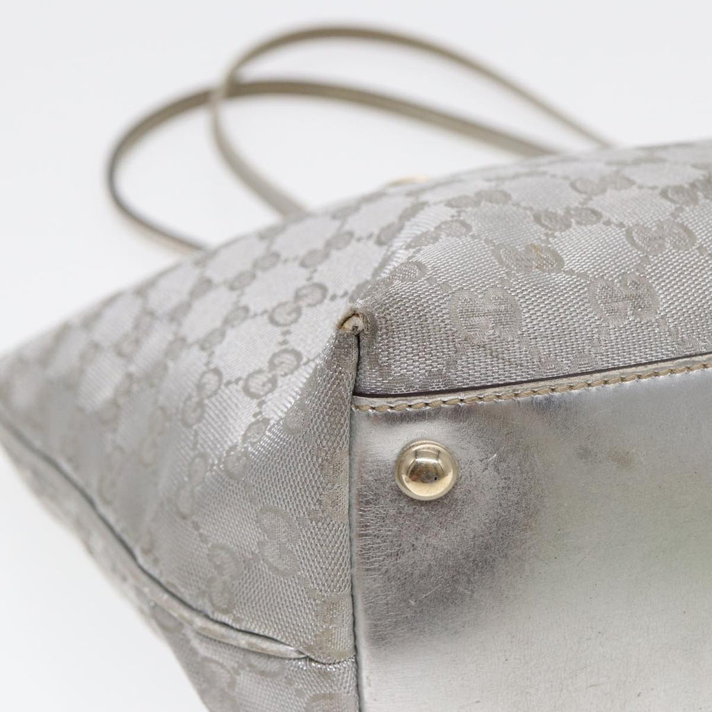 GUCCI GG Canvas Tote Bag Silver 87799