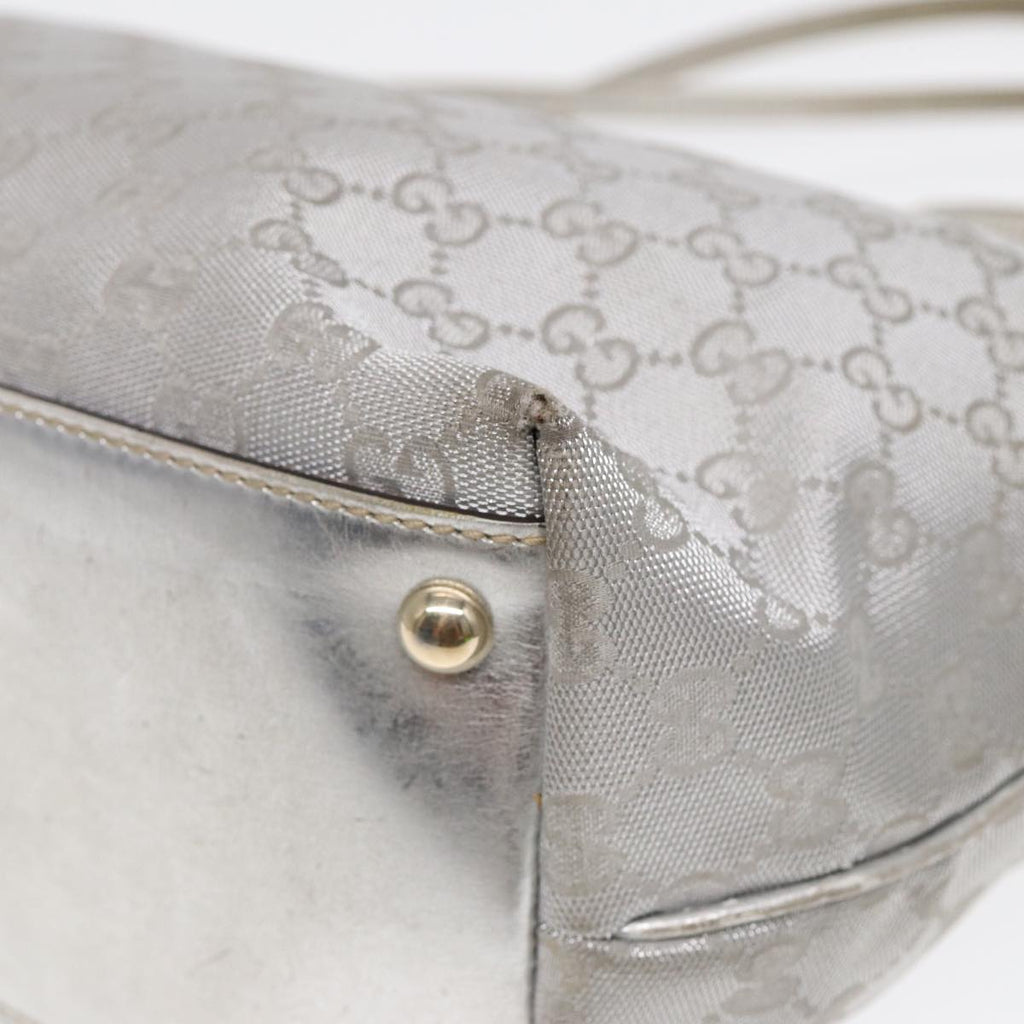 GUCCI GG Canvas Tote Bag Silver 87799
