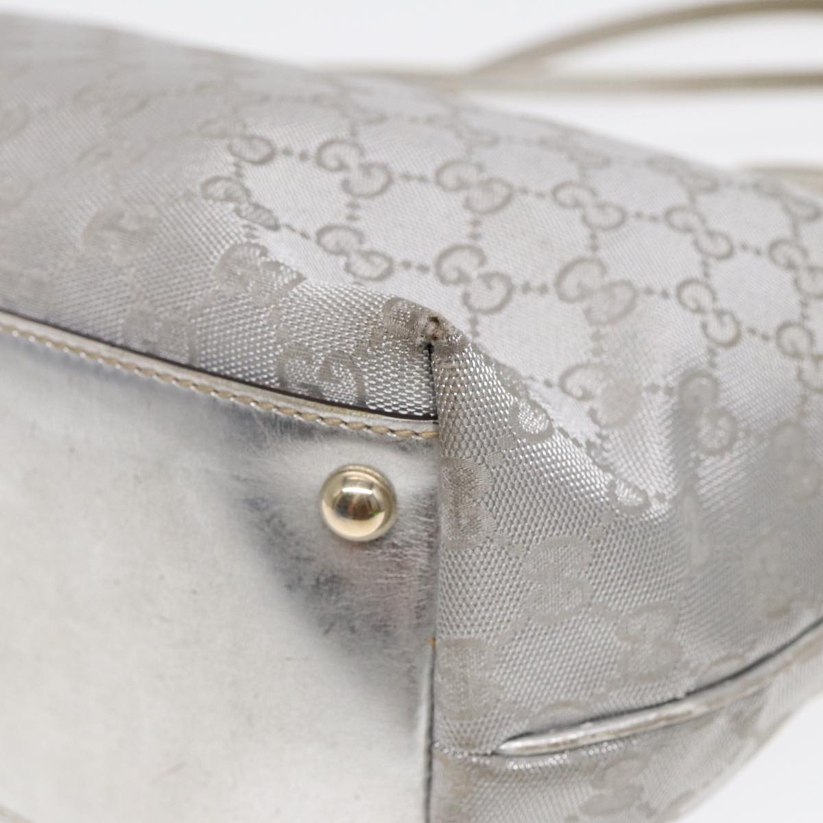 GUCCI GG Canvas Tote Bag Silver 87799