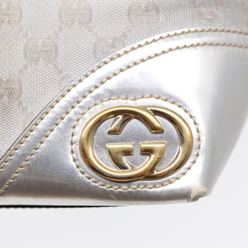 GUCCI GG Canvas Tote Bag Silver 87799