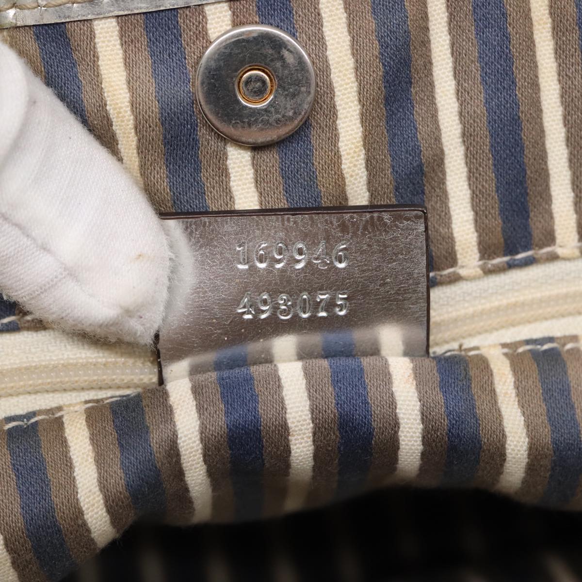 GUCCI GG Canvas Tote Bag Silver 87799