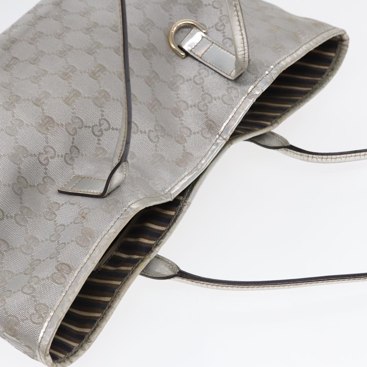GUCCI GG Canvas Tote Bag Silver 87799