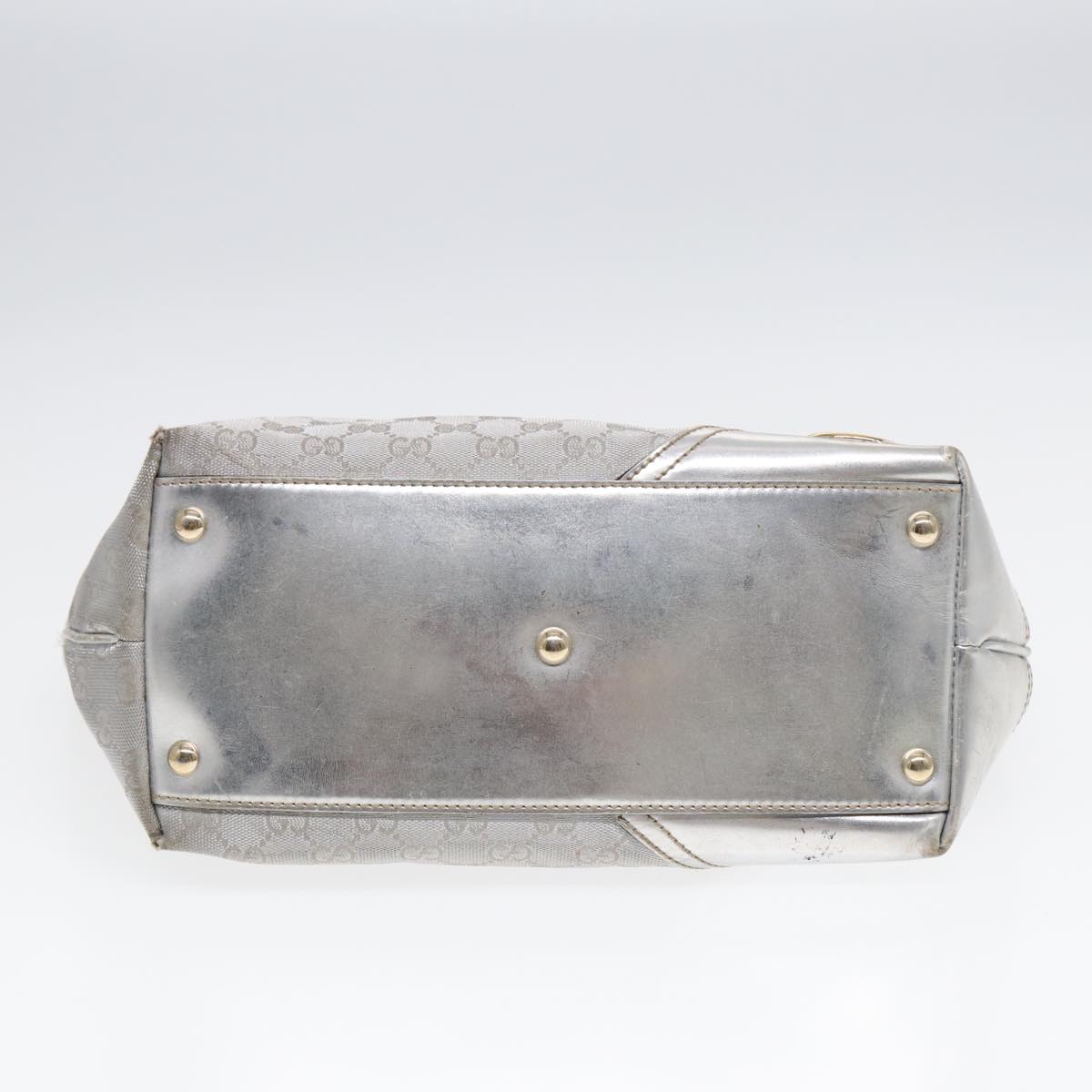 GUCCI GG Canvas Tote Bag Silver 87799