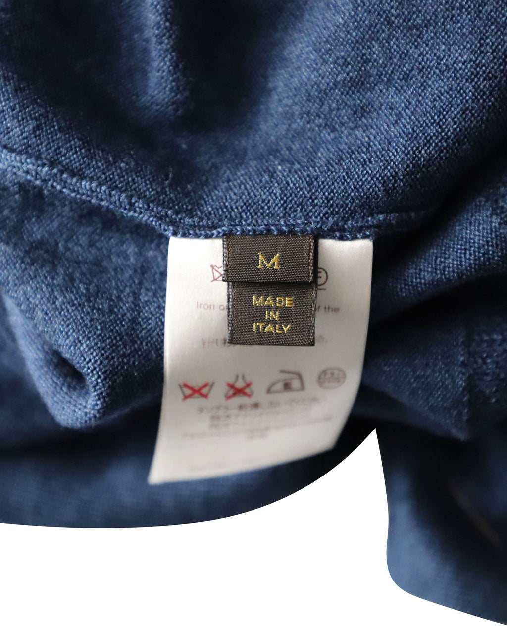 Louis Vuitton Elbow Patch Logo-Embroidered Sweater in Blue Wool