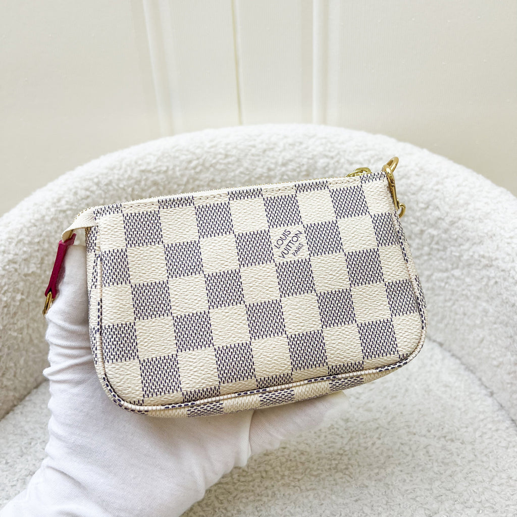 LV Mini Pochette Accessoires in Christmas 2021 Animation in Damier Azur Canvas GHW