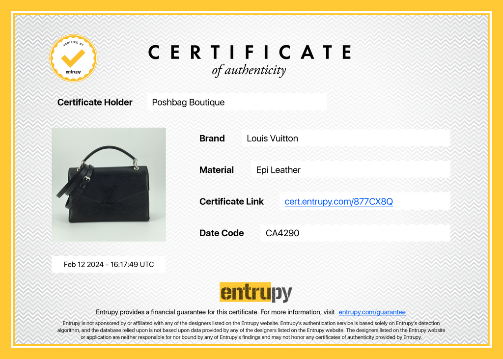 Louis Vuitto Pochette Grenelle Black Epi Leather Bag