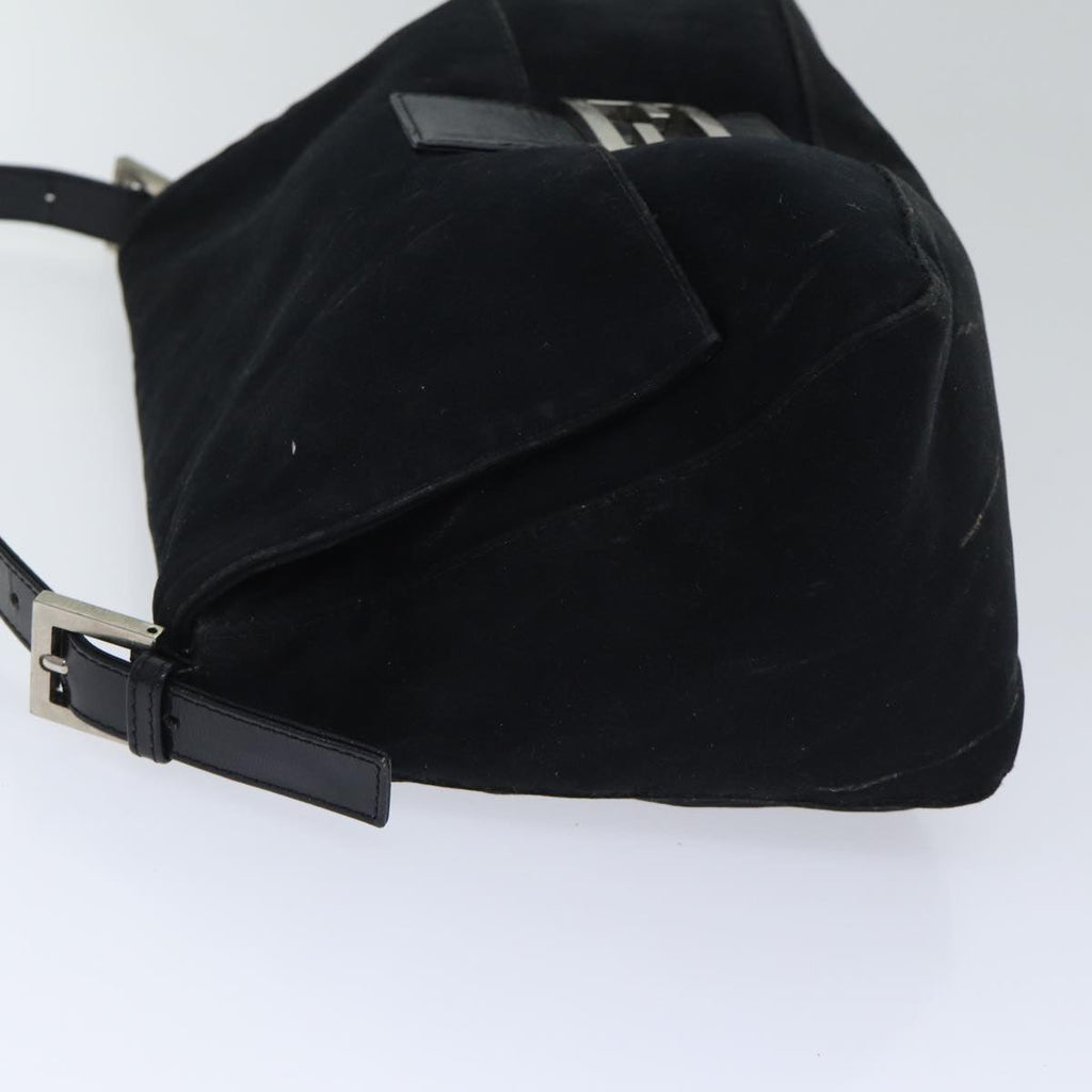 FENDI Mamma Baguette Shoulder Bag Nylon Black Silver 87809