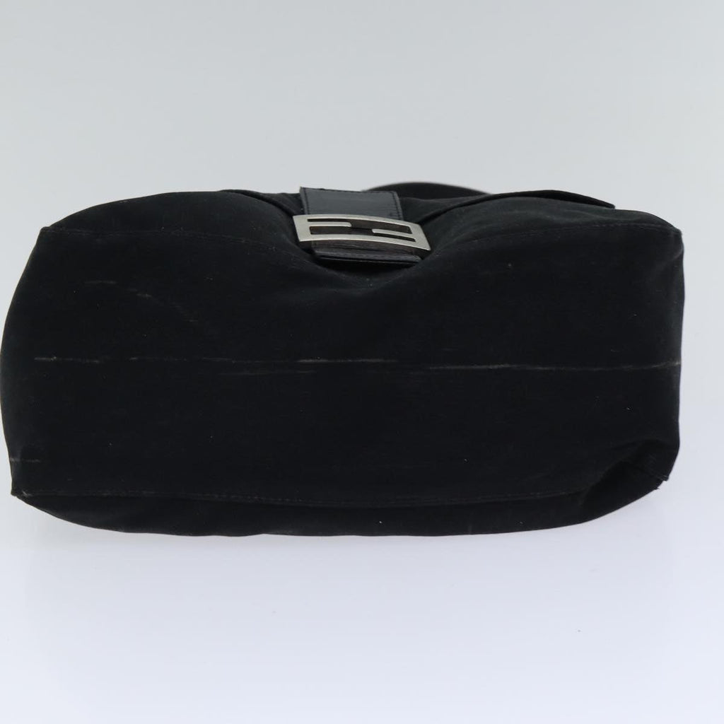 FENDI Mamma Baguette Shoulder Bag Nylon Black Silver 87809