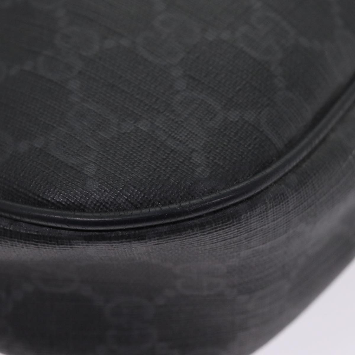 GUCCI GG Supreme Web Sherry Line Clutch Bag PVC Black Gold 156 01 034 87865