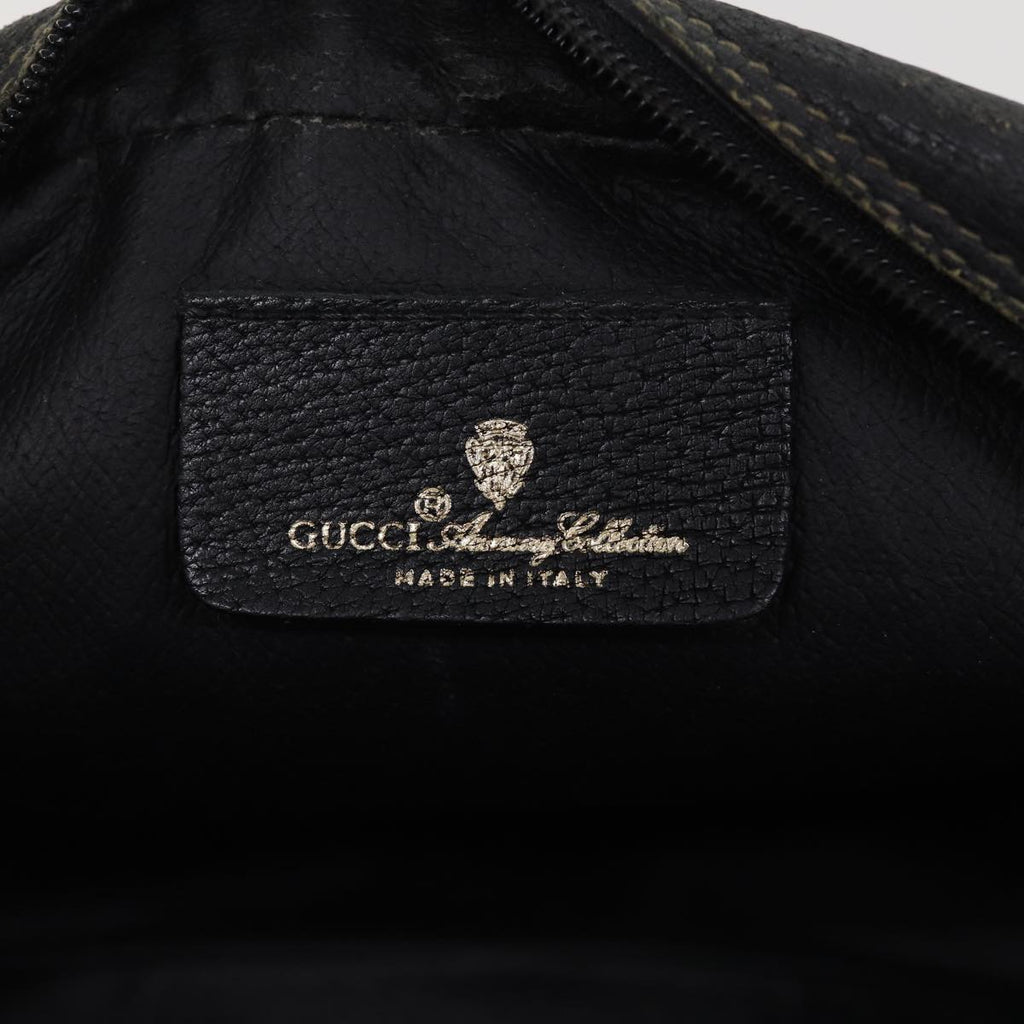 GUCCI GG Supreme Web Sherry Line Clutch Bag PVC Black Gold 156 01 034 87865