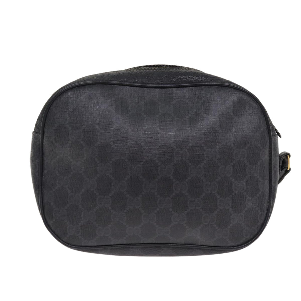 GUCCI GG Supreme Web Sherry Line Clutch Bag PVC Black Gold 156 01 034 87865