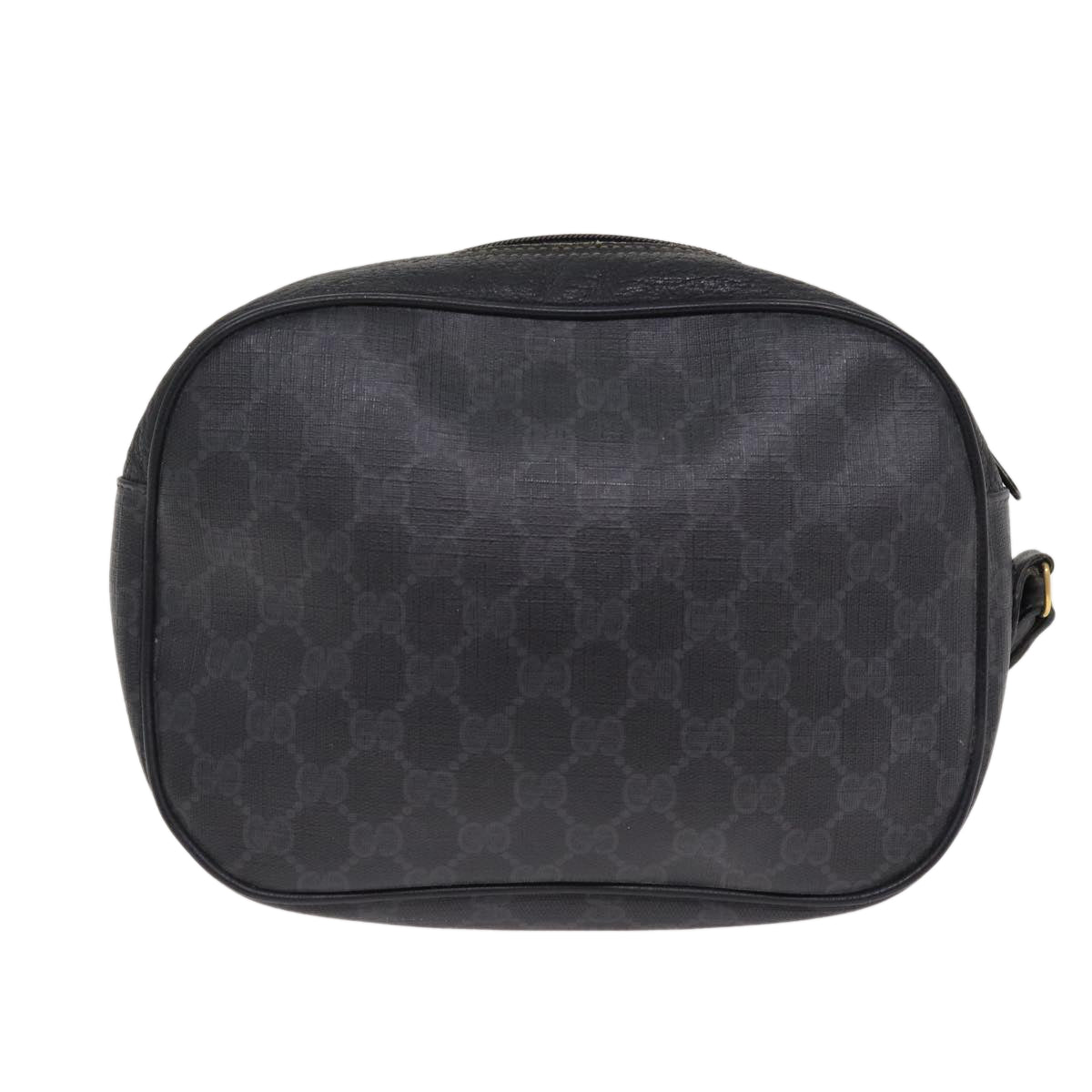 GUCCI GG Supreme Web Sherry Line Clutch Bag PVC Black Gold 156 01 034 87865