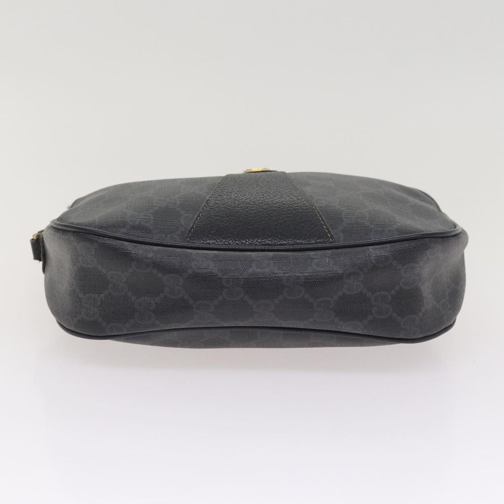 GUCCI GG Supreme Web Sherry Line Clutch Bag PVC Black Gold 156 01 034 87865