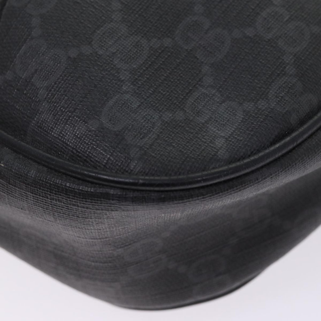 GUCCI GG Supreme Web Sherry Line Clutch Bag PVC Black Gold 156 01 034 87865