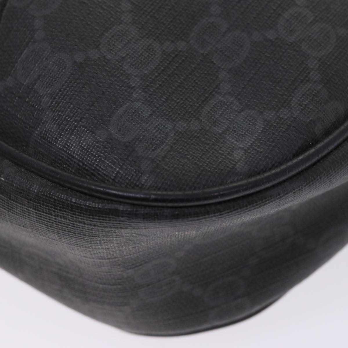 GUCCI GG Supreme Web Sherry Line Clutch Bag PVC Black Gold 156 01 034 87865