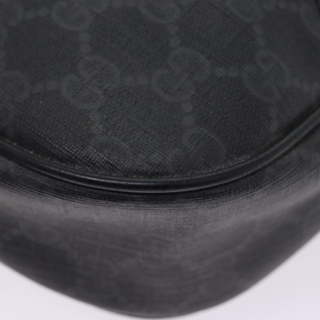 GUCCI GG Supreme Web Sherry Line Clutch Bag PVC Black Gold 156 01 034 87865