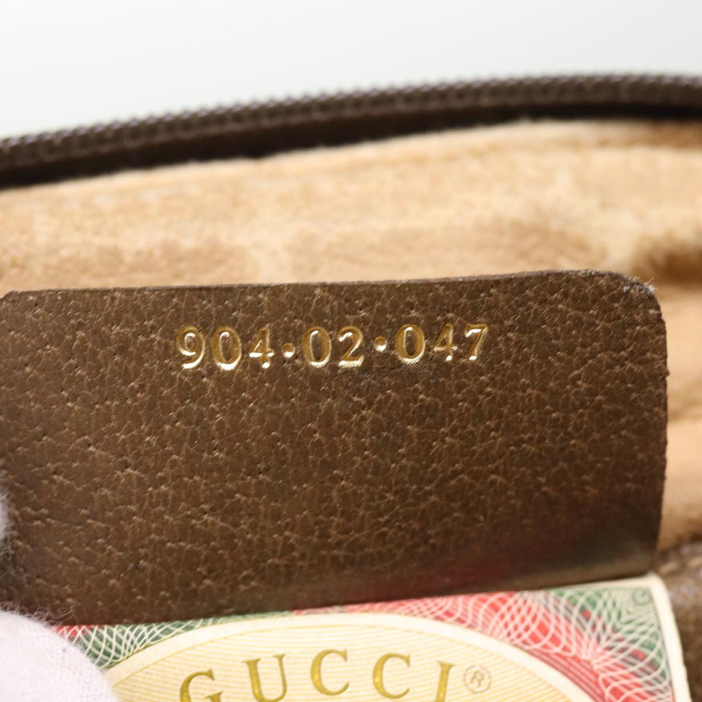 GUCCI GG Supreme Web Sherry Line Shoulder Bag PVC Beige 904 02 047 87866