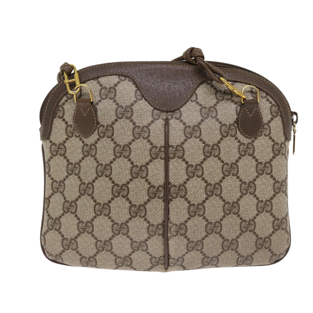 GUCCI GG Supreme Web Sherry Line Shoulder Bag PVC Beige 904 02 047 87866