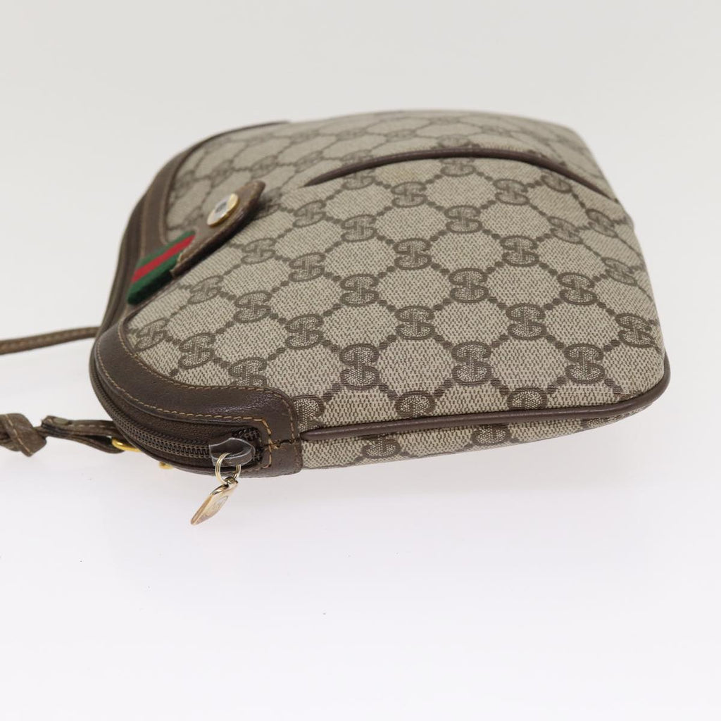 GUCCI GG Supreme Web Sherry Line Shoulder Bag PVC Beige 904 02 047 87866