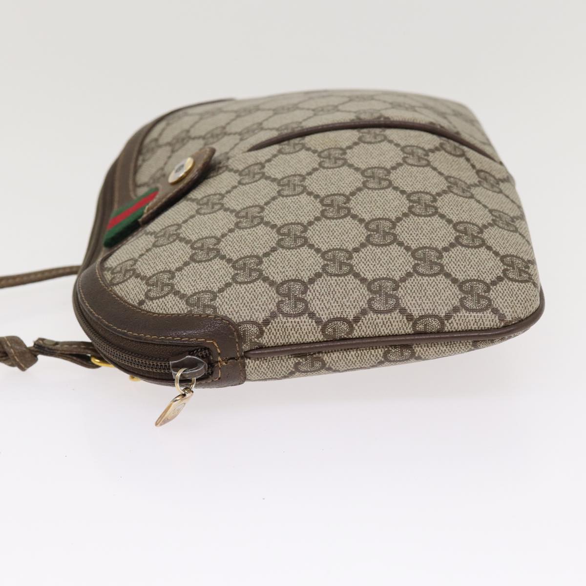 GUCCI GG Supreme Web Sherry Line Shoulder Bag PVC Beige 904 02 047 87866