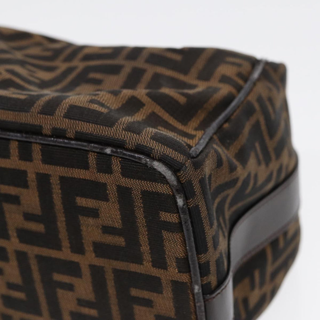 FENDI Zucca Canvas Vanity Pouch Brown Black Silver 87877