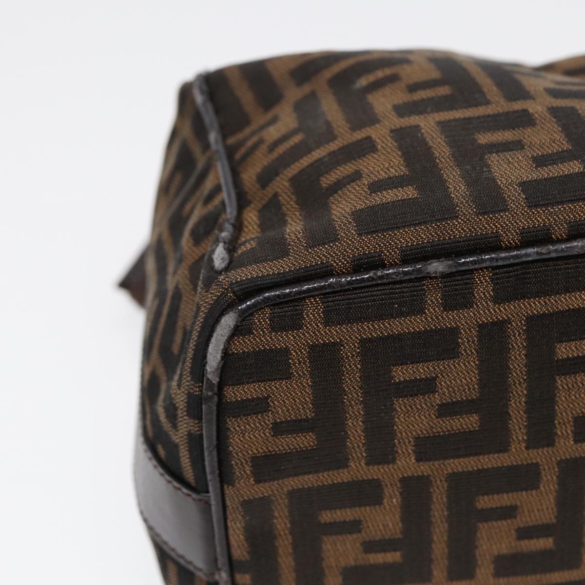 FENDI Zucca Canvas Vanity Pouch Brown Black Silver 87877